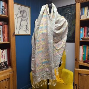 100% Cashmere Embroidered Scarf From Jerusalem